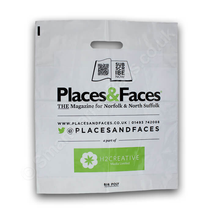 Die Cut Handle Plastic Carrier Bags, Punched Out & Patch Handle Plastic